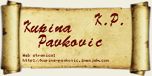 Kupina Pavković vizit kartica